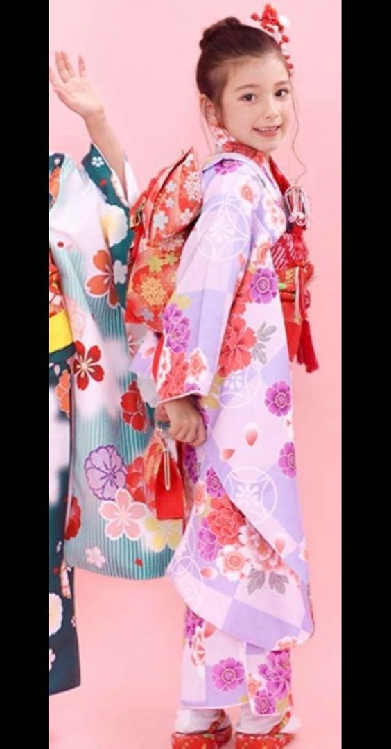 フルセット花柄着物 七五三15点セット 115-140cm