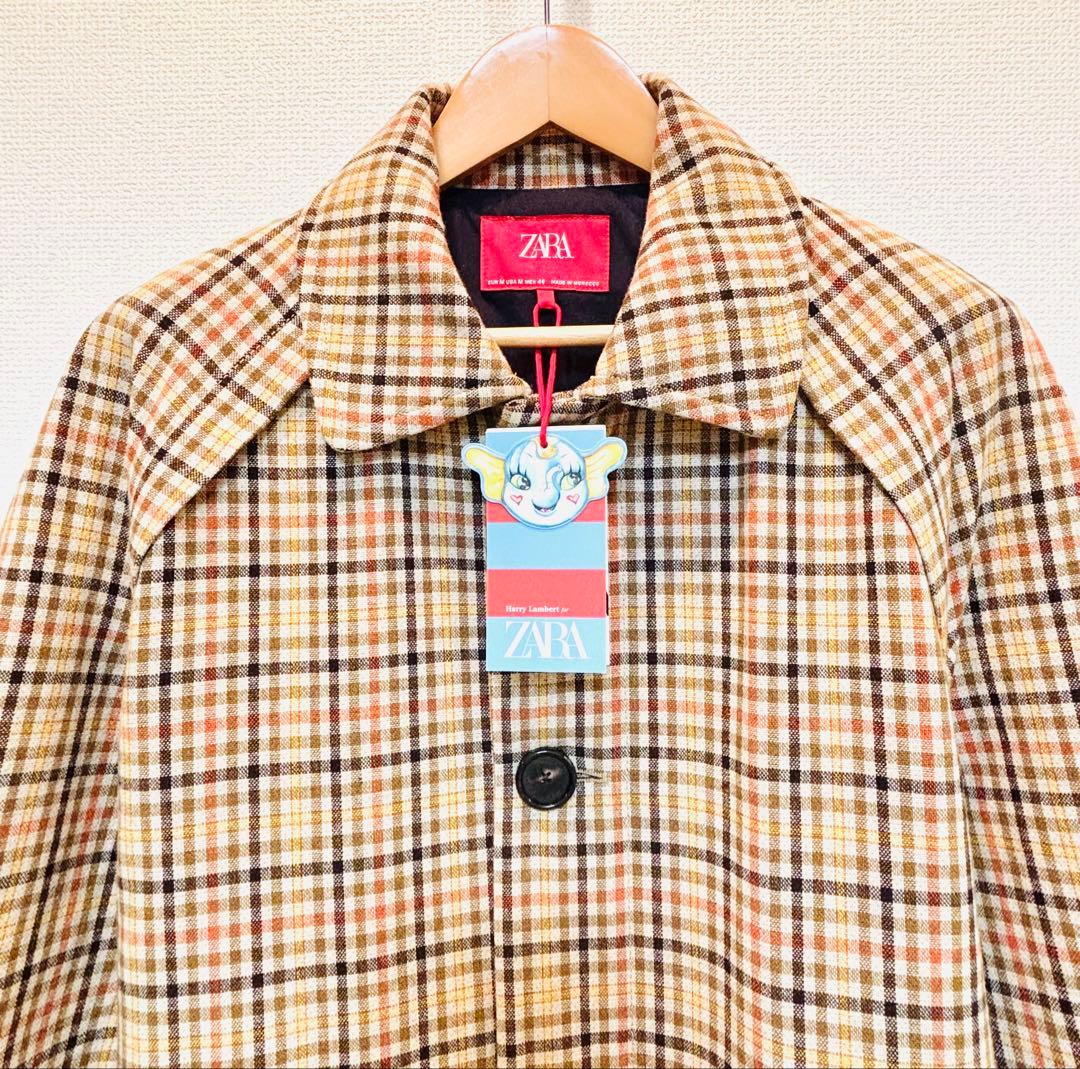 試着のみ ZARA HARRY LAMBERTトレンチコート チェック柄