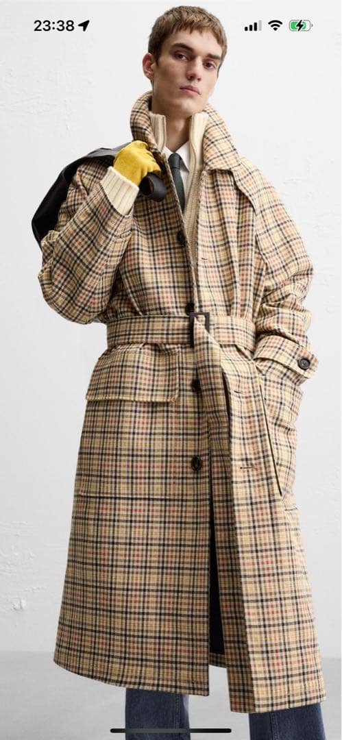 試着のみ ZARA HARRY LAMBERTトレンチコート チェック柄