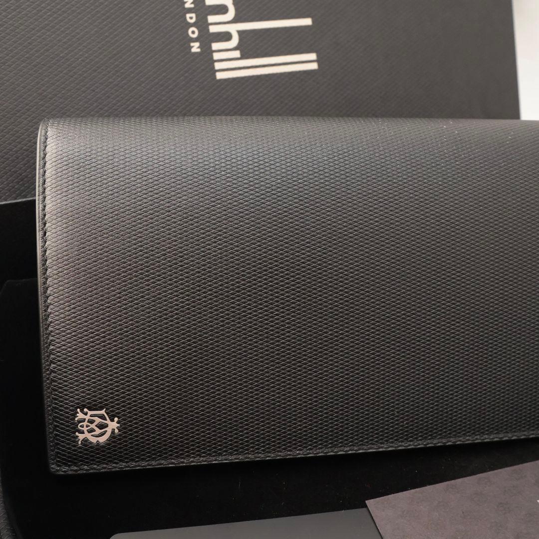 少し難有り dunhill ダンヒル 長財布 トラベルウォレット エンジンターン