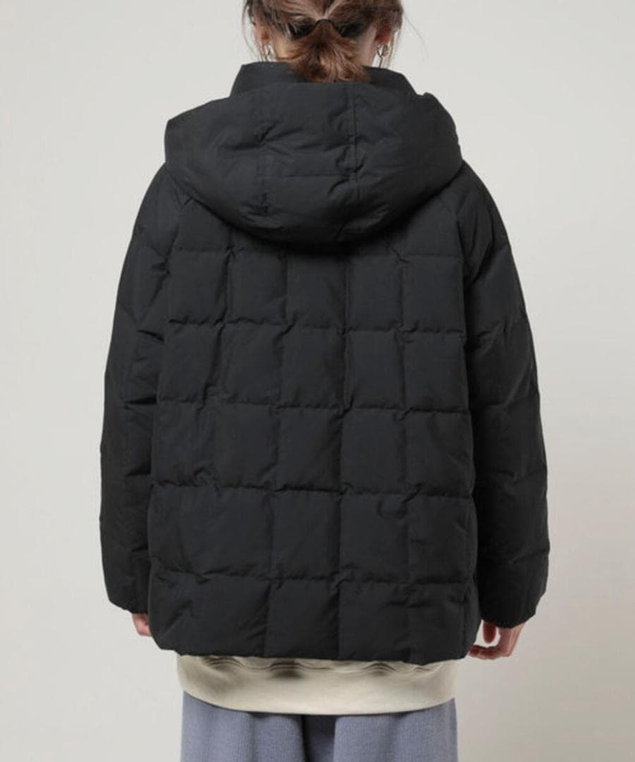 DANTON ホワイトグース ダウンジャケット スクエアキルト ブラック