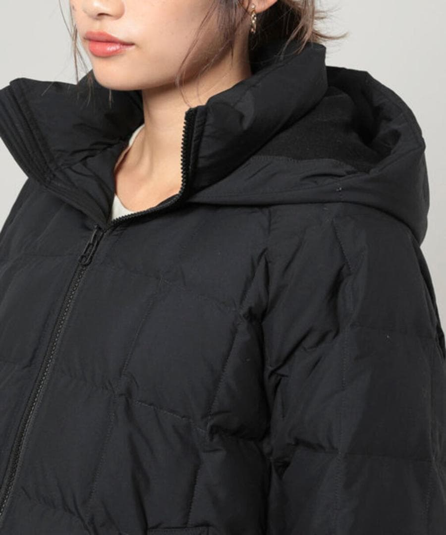 DANTON ホワイトグース ダウンジャケット スクエアキルト ブラック