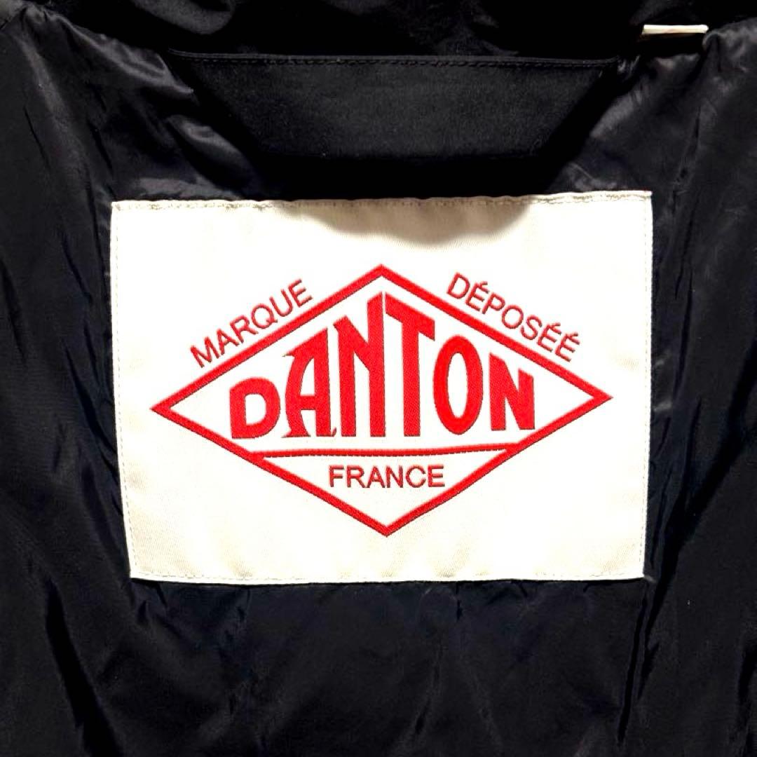 DANTON ホワイトグース ダウンジャケット スクエアキルト ブラック