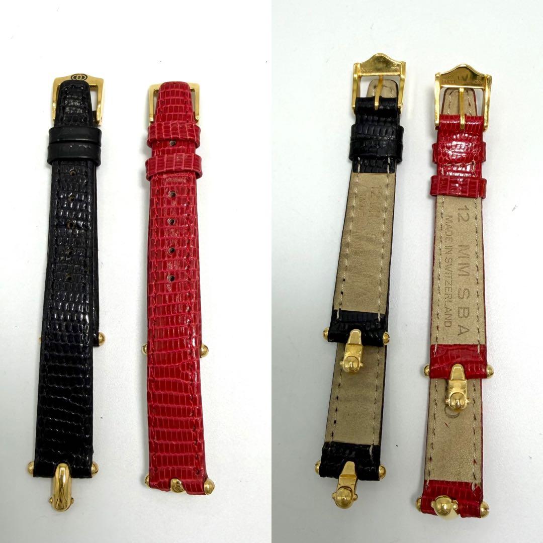 【稼働】 グッチ 腕時計 1800L チェンジベルト クォーツ ゴールドベゼル