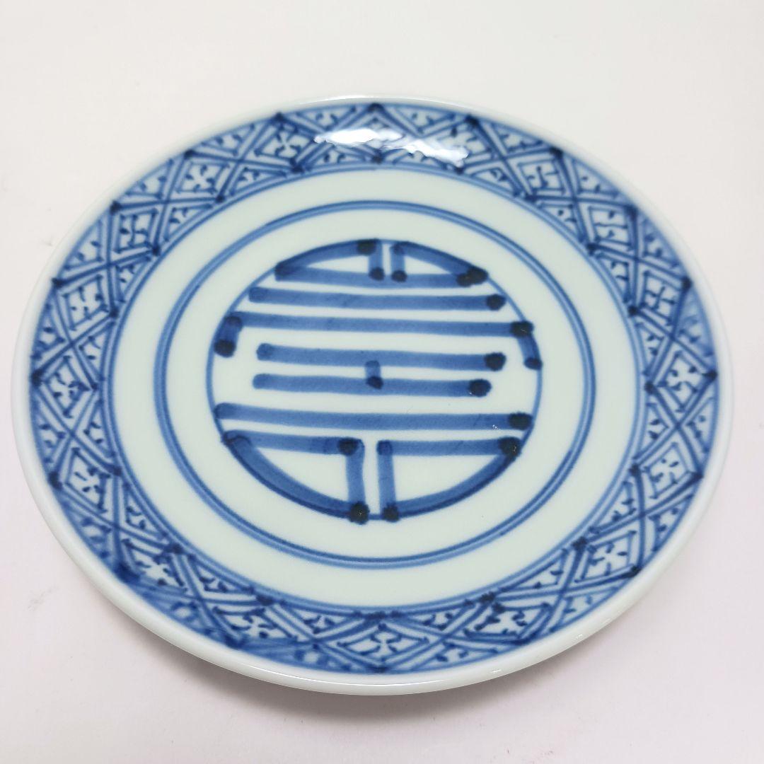 Y3311-2 伊万里 在銘 染付松皮菱繋文 飯碗 5客セット 共箱