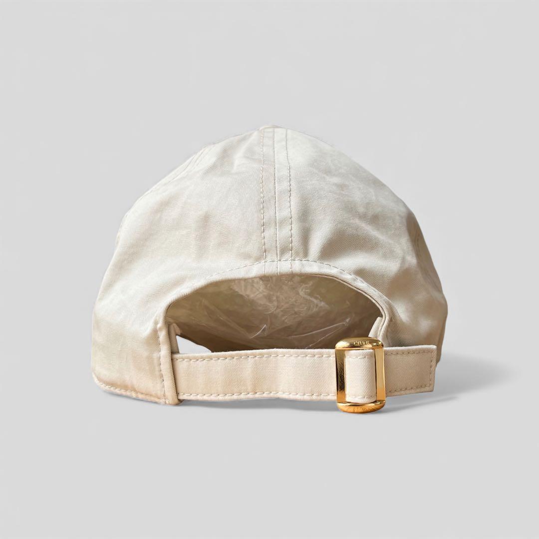 美品 セリーヌ トリオンフ キャップ バニラ ベージュ 帽子 L CELINE
