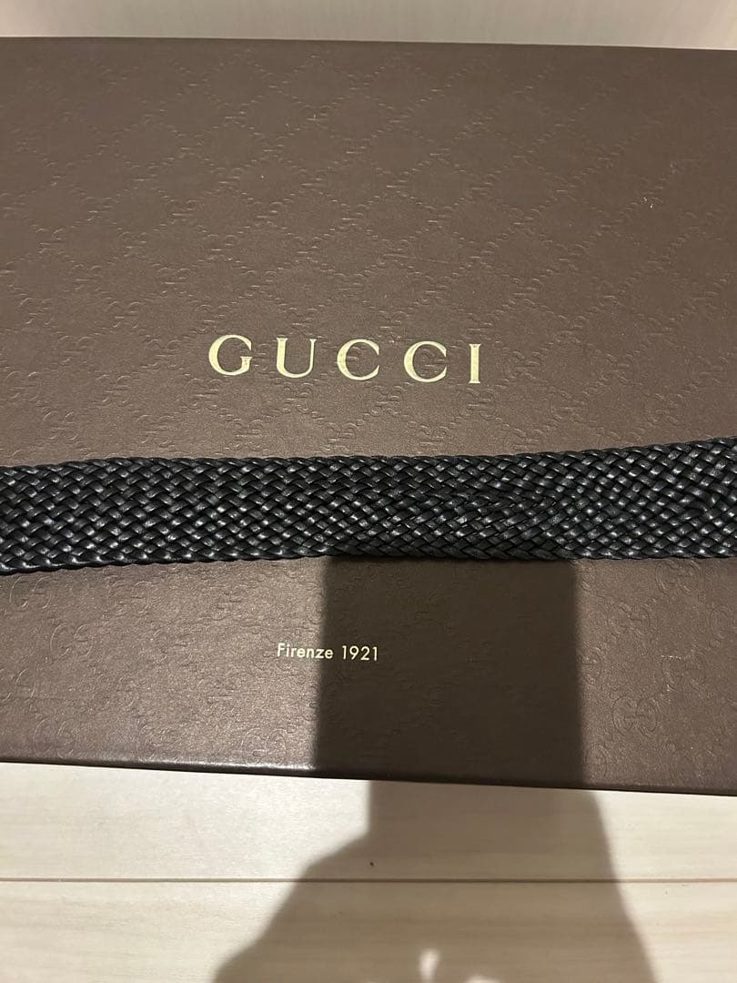 GUCCI ブラックメッシュベルト GGロゴ