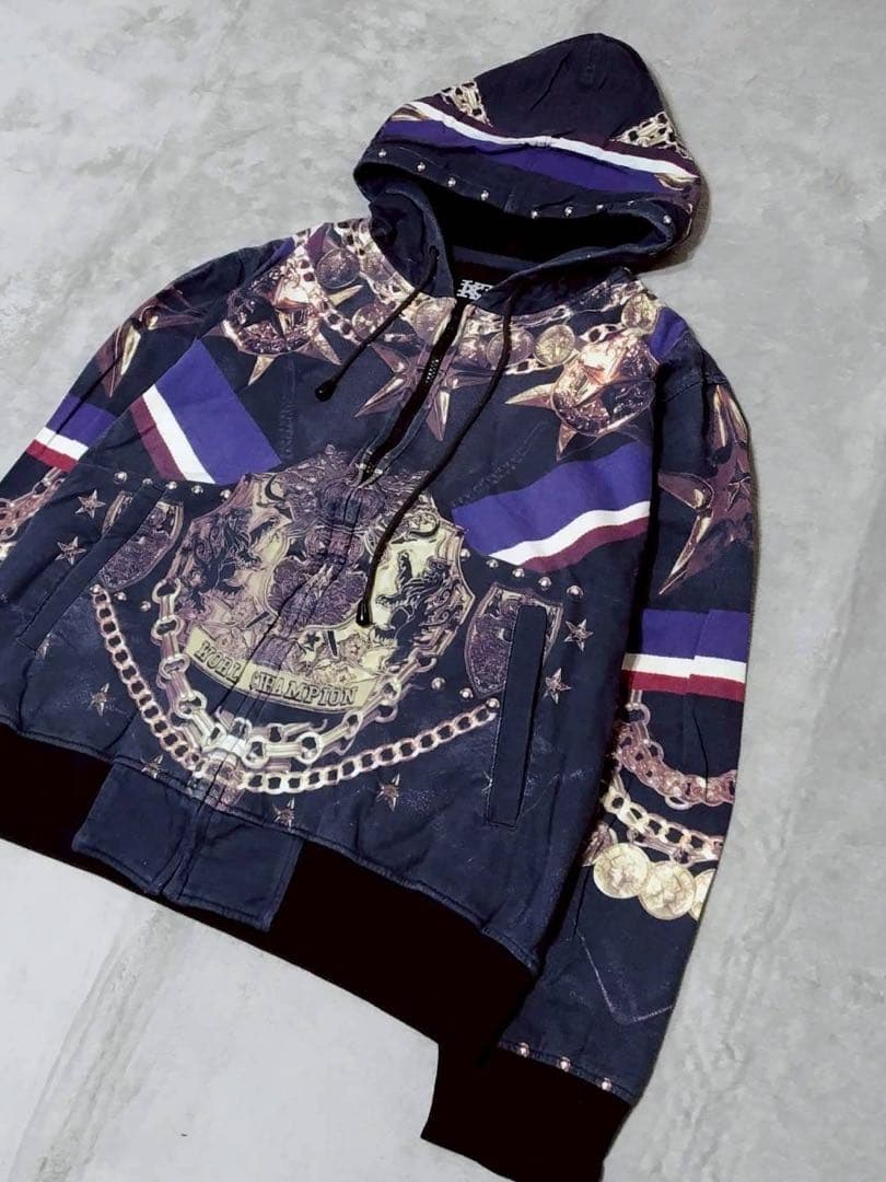 KTZ ケーティーゼット 総柄 プリント スウェット パーカー トレーナー