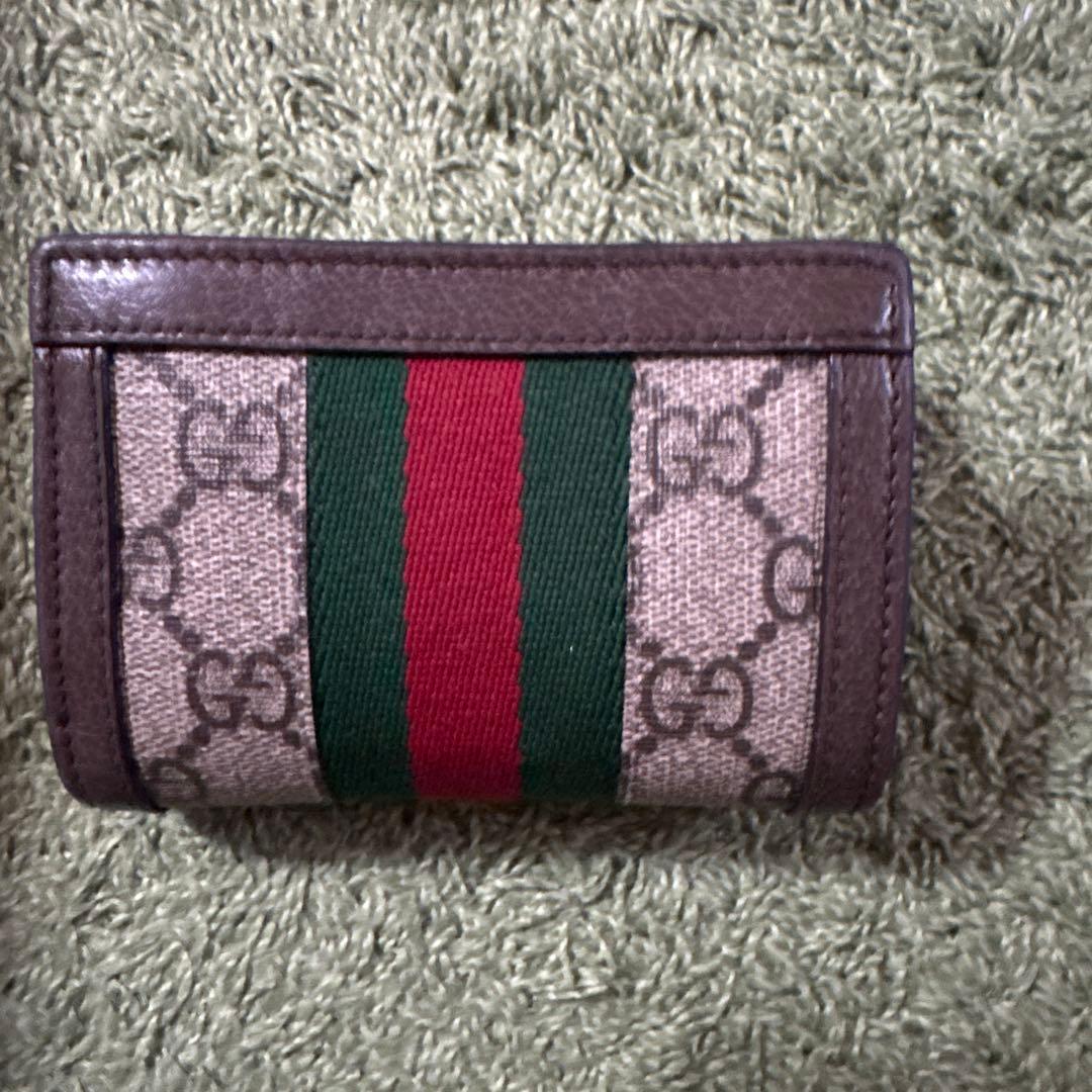 GUCCI ニつ折り財布 GGマーモント シェリーライン 箱袋リボンあり