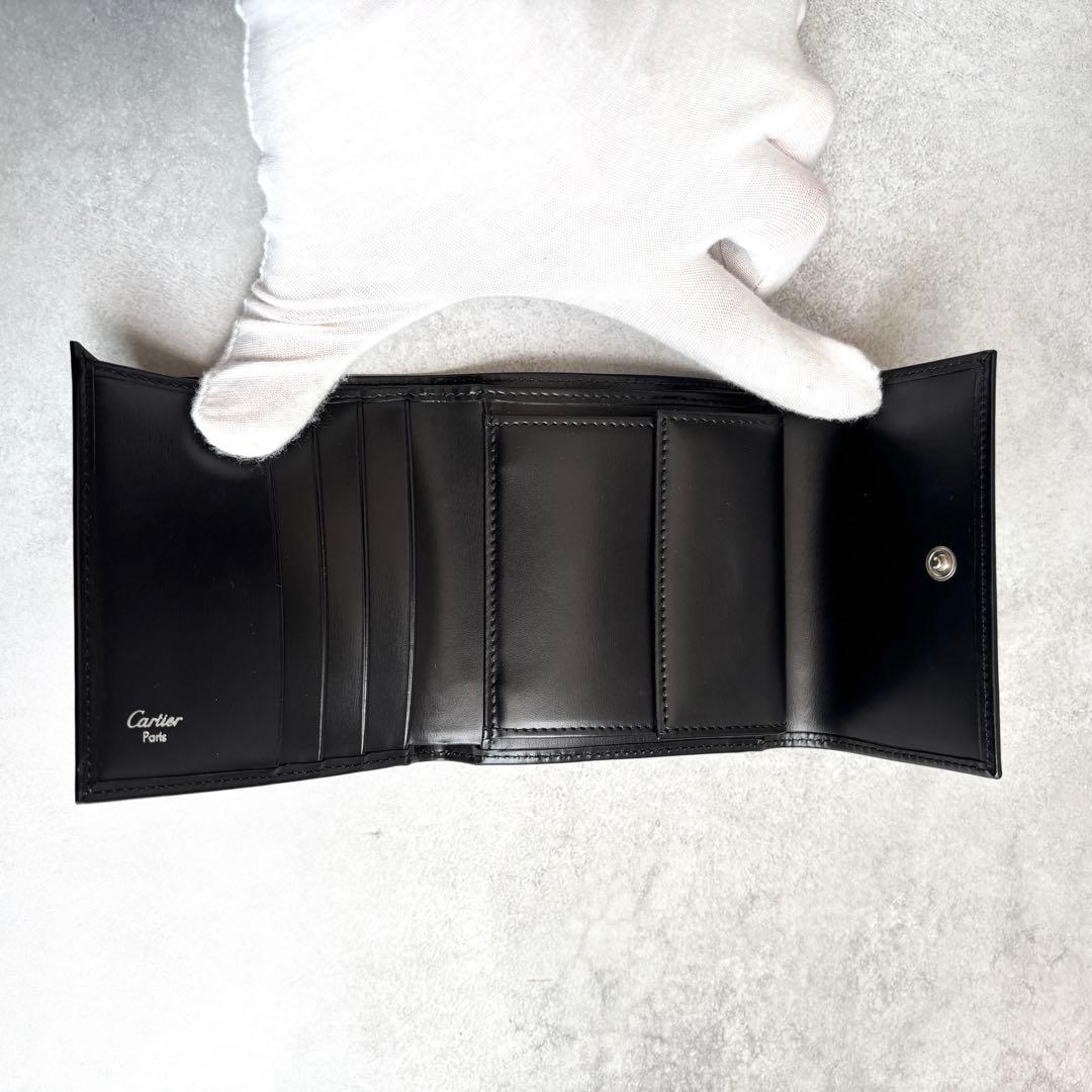 フォロー割適用!Cartier 三つ折り財布 パンテール レザー 黒 付属品完備