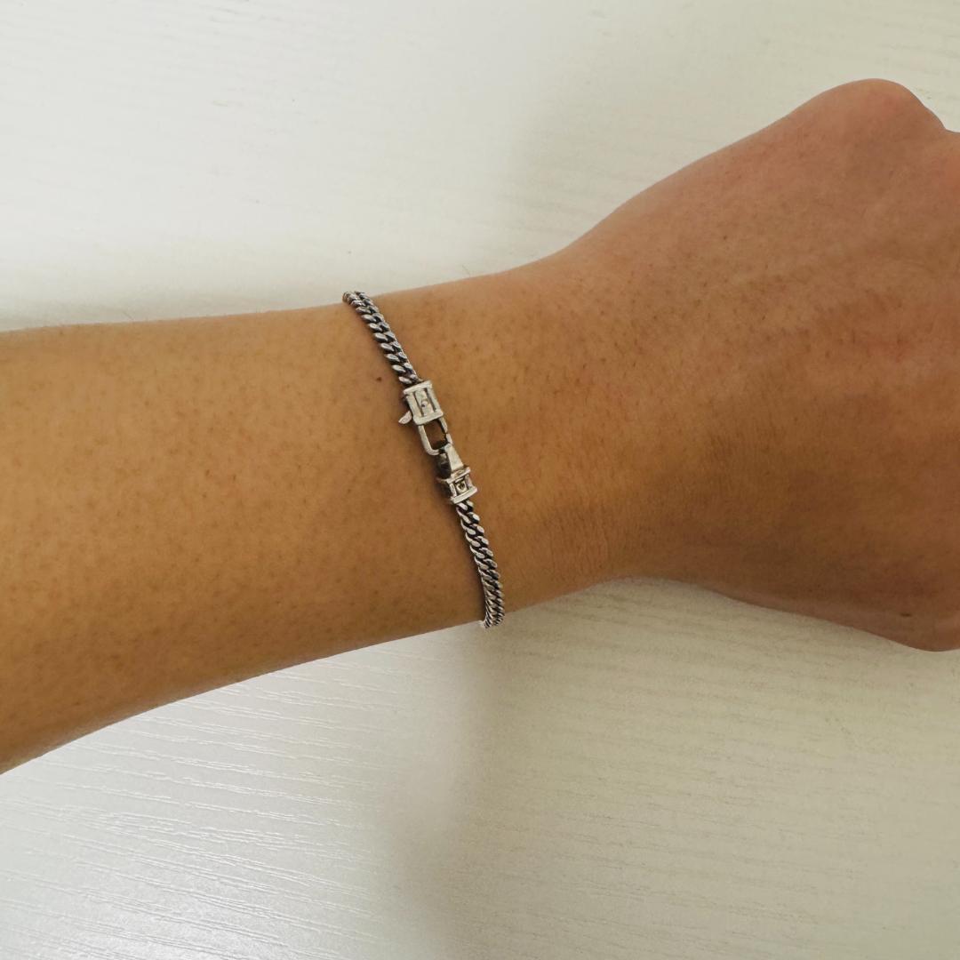 【箱付】TOMWOOD Curb Bracelet M SV925　7inch