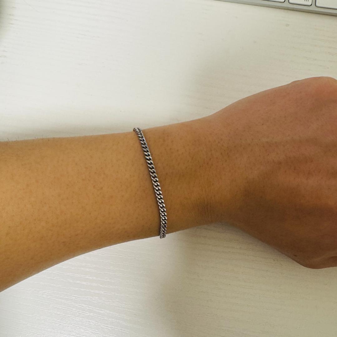 【箱付】TOMWOOD Curb Bracelet M SV925　7inch