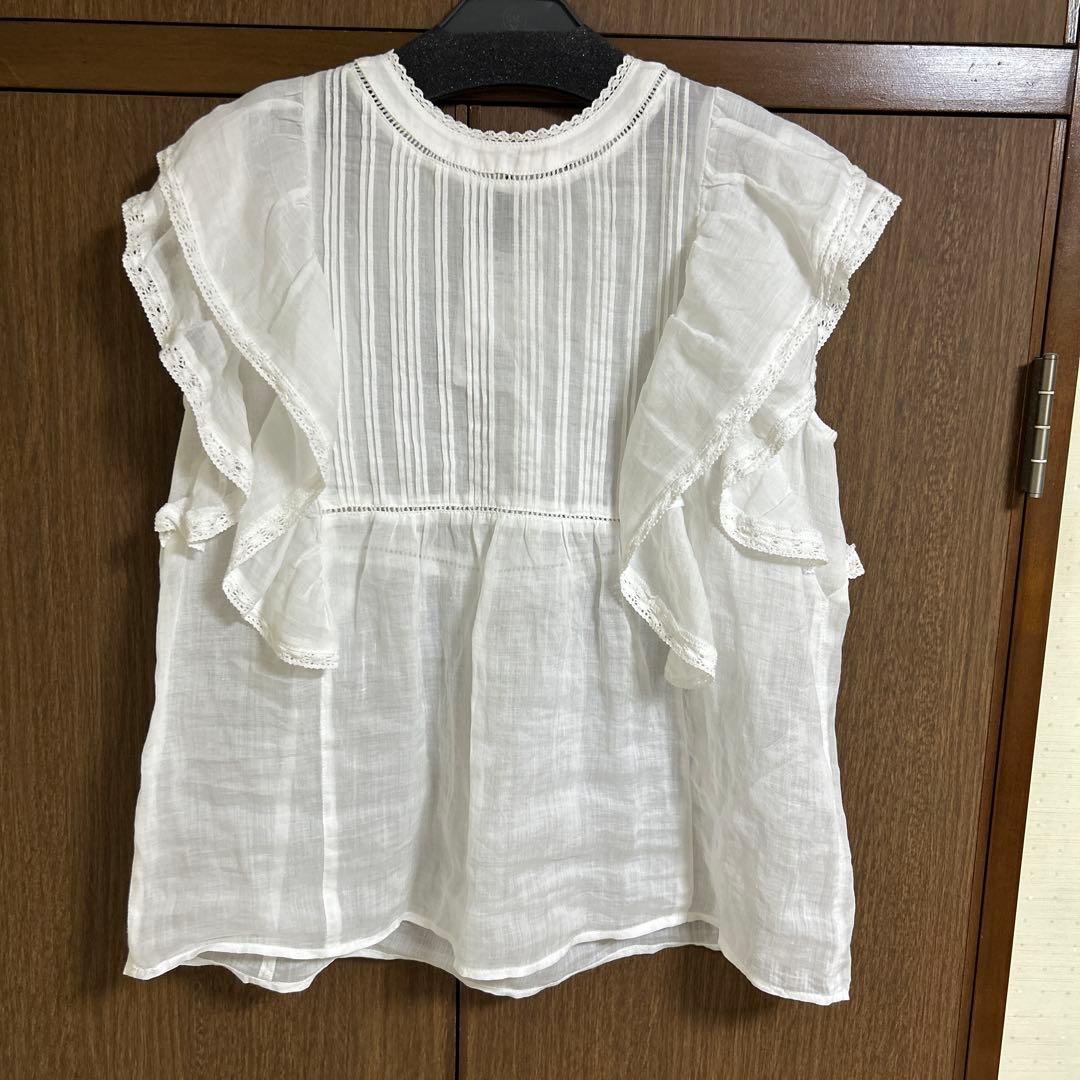 SLOBE IENA ラミーフリルピンタックブラウス