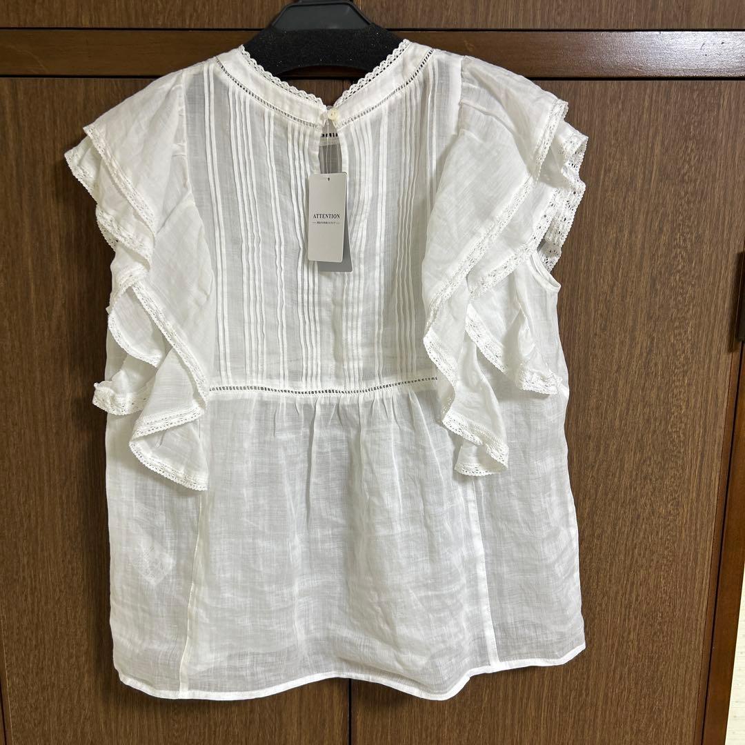 SLOBE IENA ラミーフリルピンタックブラウス