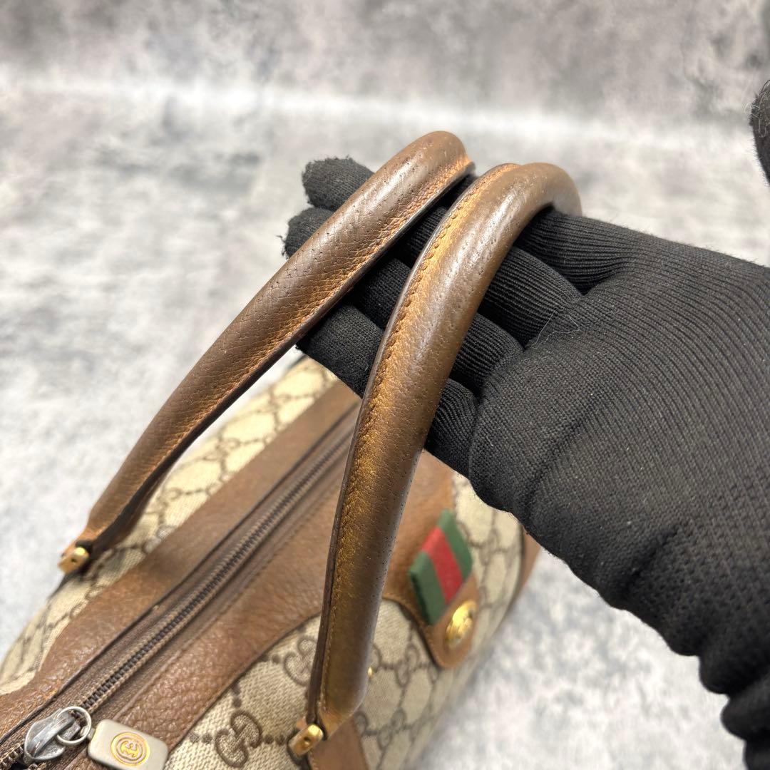 ✨希少✨GUCCI シェリーライン GG ボストンバッグ ハンド レザー ロゴ