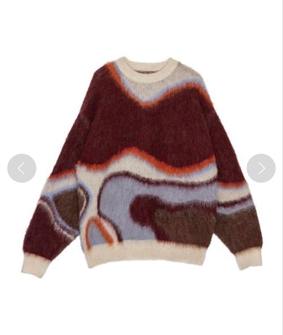 トップス BODY LINE ABORIGINE ART KNIT TOP