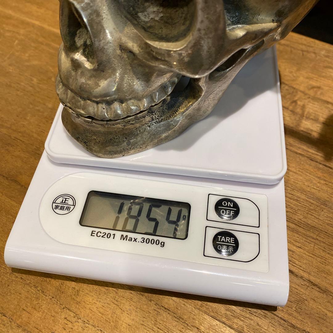 重厚感！！髑髏　ドクロ　インテリア　オブジェ　置物　シルバー　真鍮　鉛