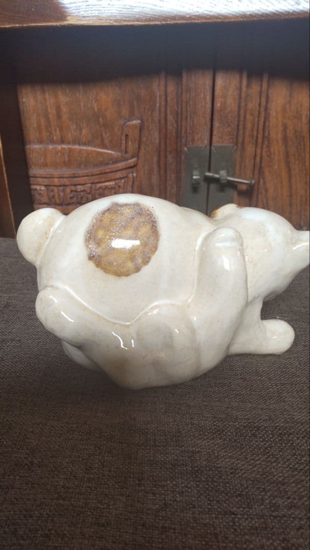 たち吉 子犬と子犬の陶器置物