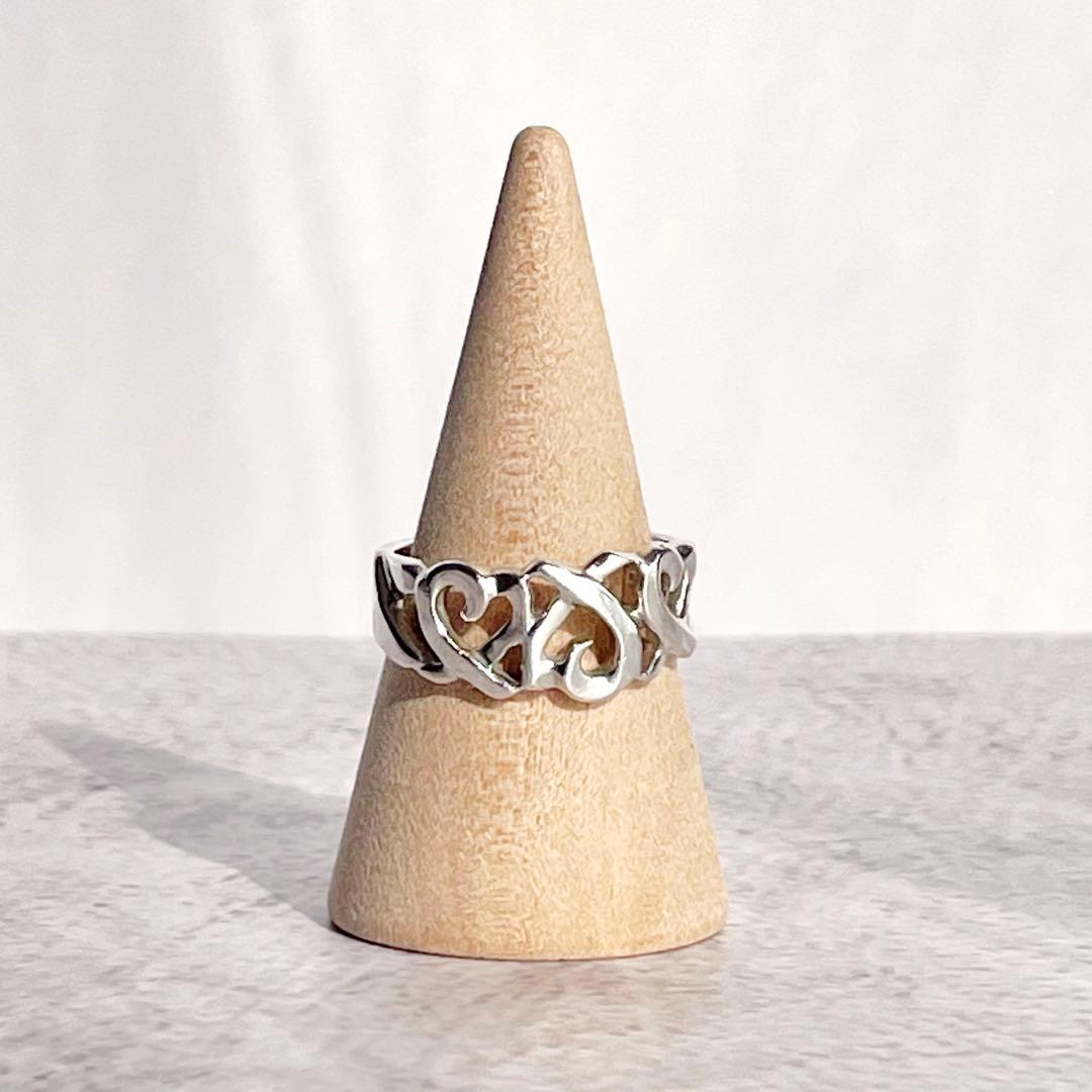 ティファニー トリプルラビングハートリング sv925 シルバー 指輪 14号