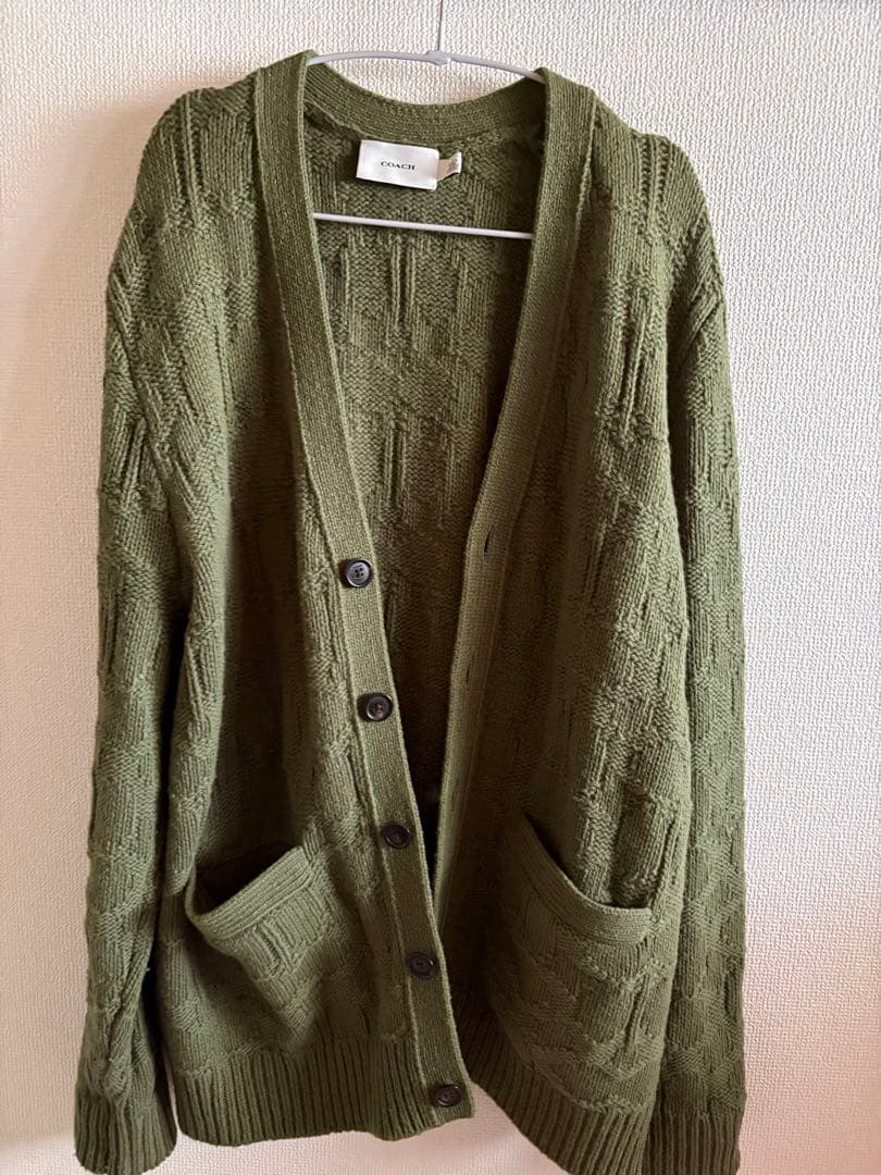 coach コーチ　カーディガン　シグネチャー柄