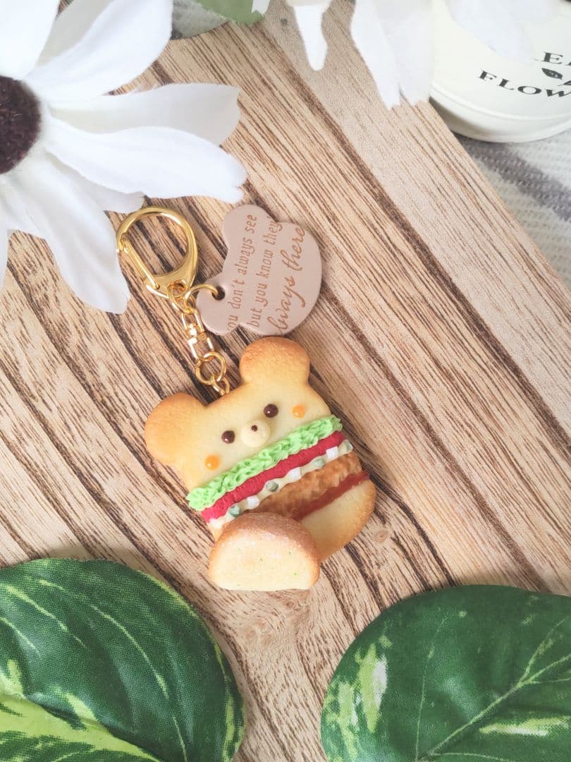 ♡チキン南蛮バーガーCookie♡こぐま　フェイクフード　樹脂粘土　チャーム