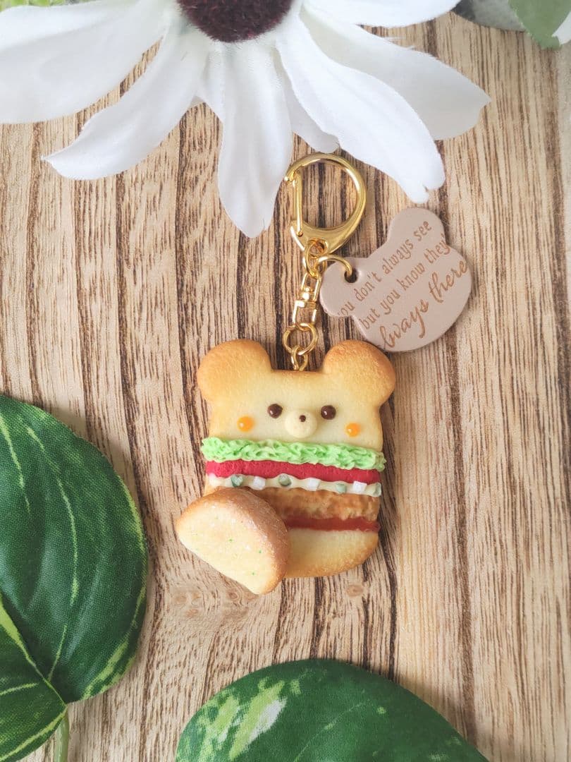♡チキン南蛮バーガーCookie♡こぐま　フェイクフード　樹脂粘土　チャーム