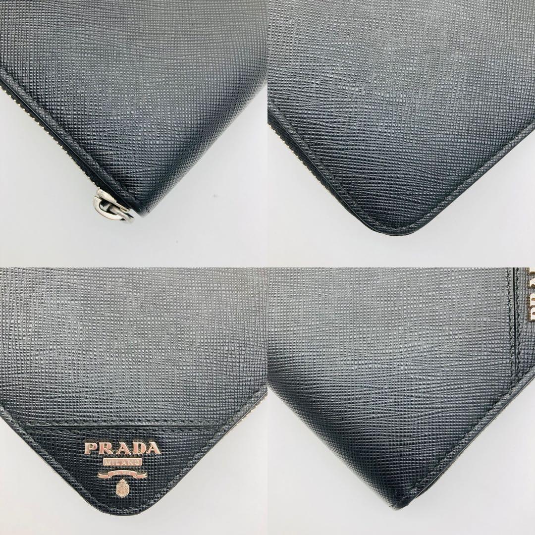 美品 PRADA プラダ サフィアーノ ラウンドジップ 長財布 女 男 548