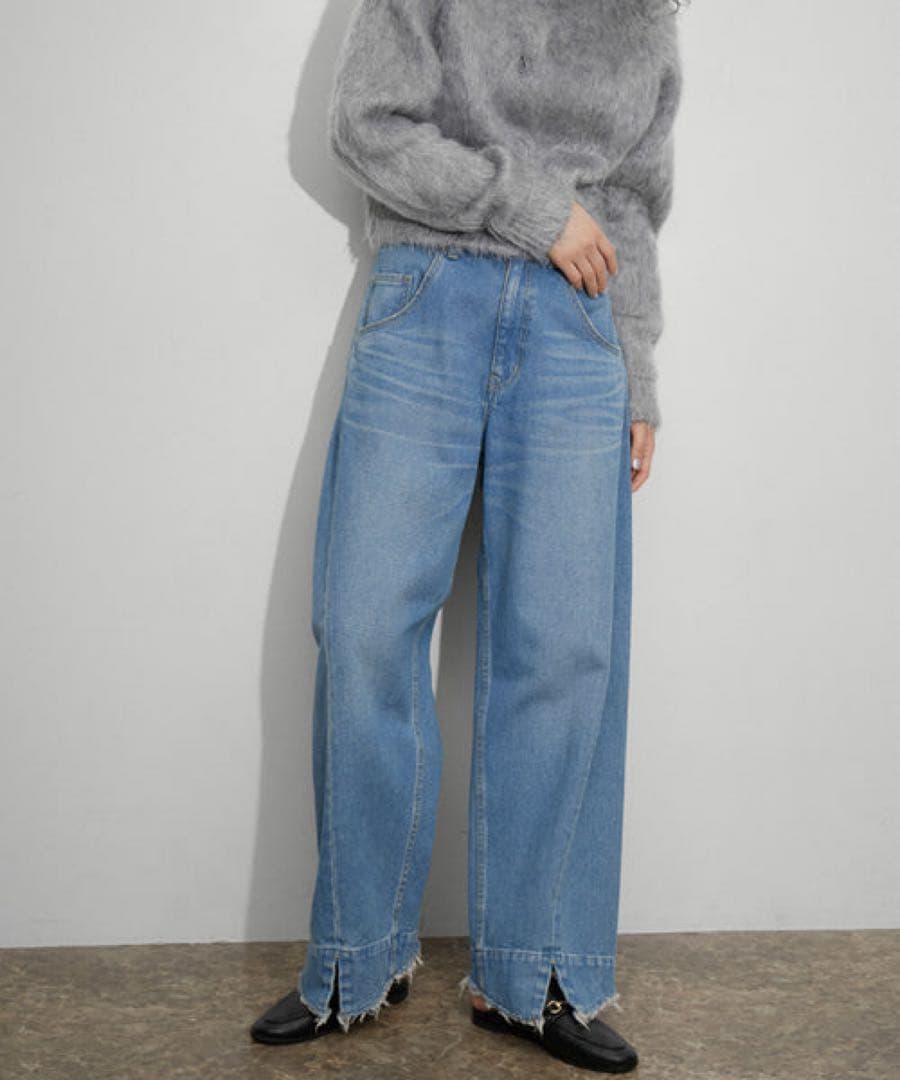 ADAM ET ROPÉ ルーズフィットアジャストデニム サックス 38