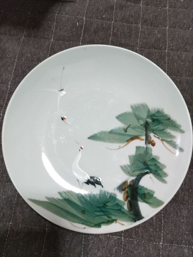松鶴　大皿　レトロ　縁起物