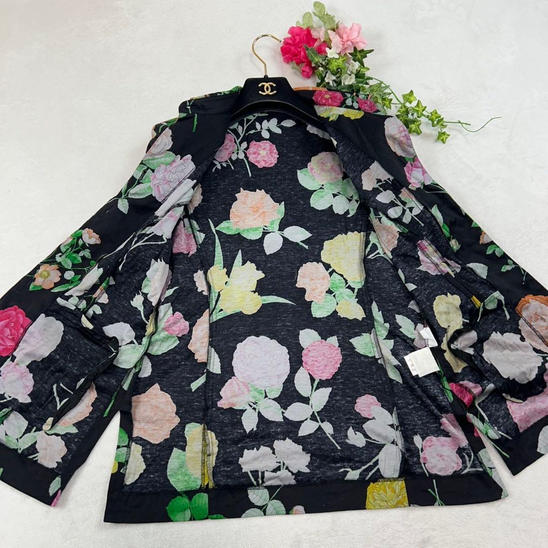 K653 美品 M レオナール 半袖 金ボタン 肩パット入り シャツ レディース