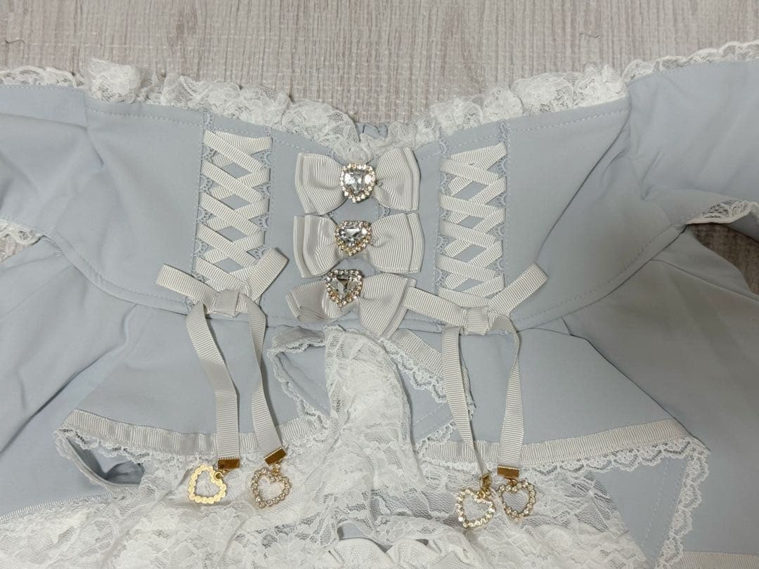 LIZLISA フロントカシュクールスカート ブルー