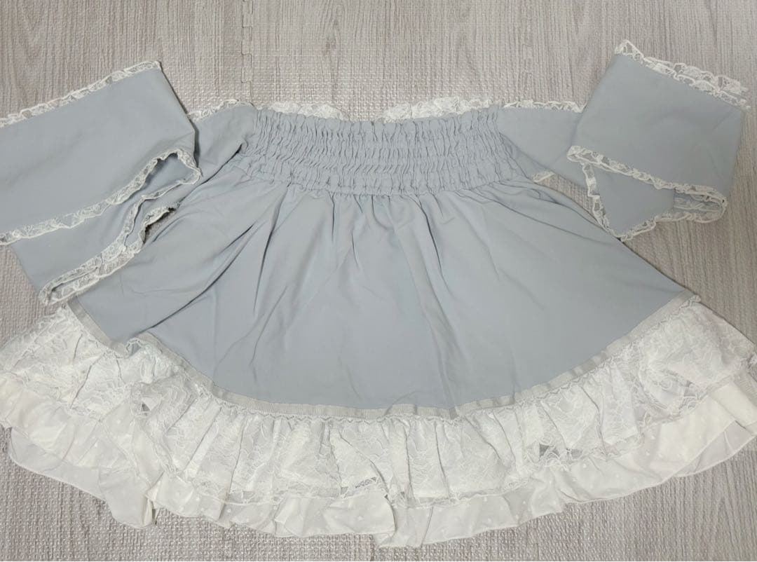 LIZLISA フロントカシュクールスカート ブルー