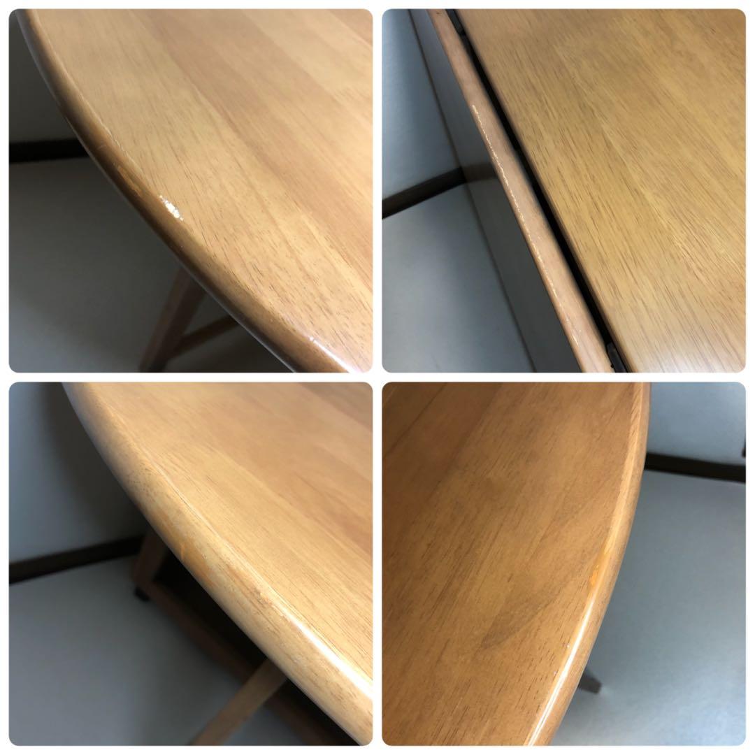 北欧レトロ 木製バタフライテーブル ダイニングテーブル 折りたたみ椅子