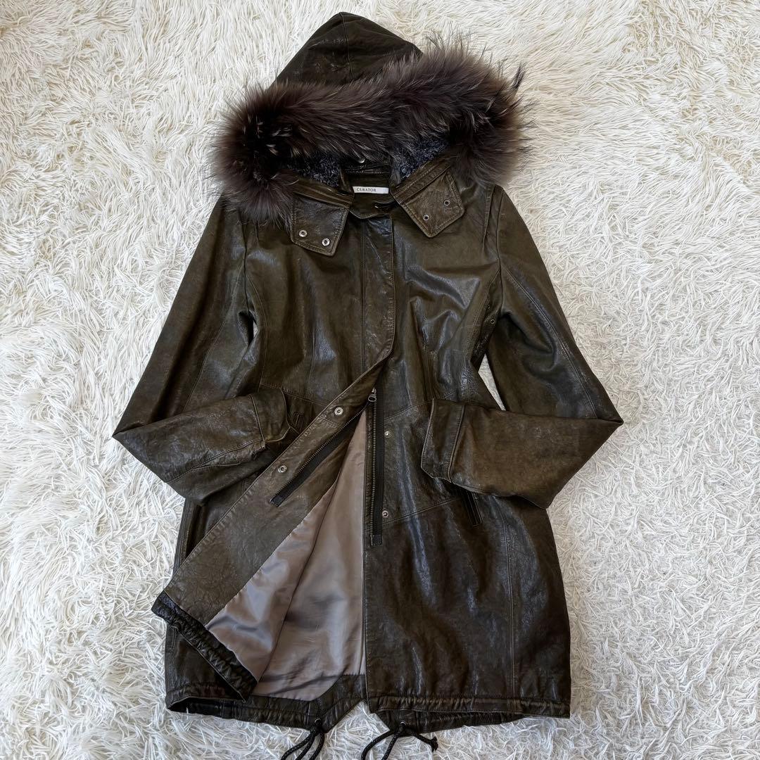 CURATOR✨3way フィッシュテール レザーモッズコート　フード　羊革