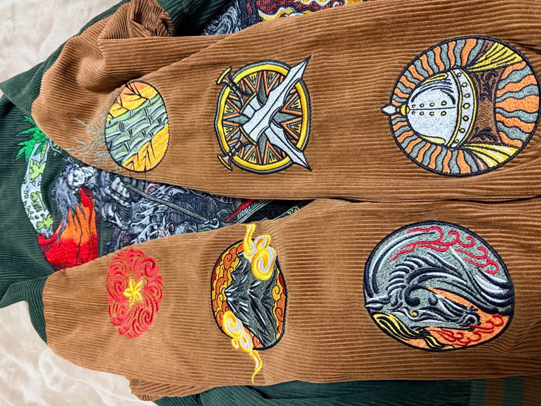 未使用近 別珍 vintage 騎兵将軍 馬 スタジャン スカジャン