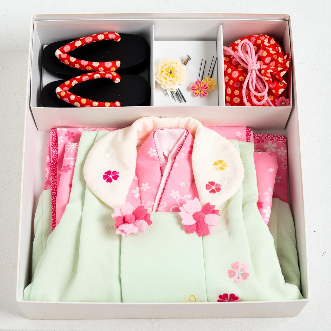 乙葉　七五三　3歳　被布フルセット　専用化粧箱入り　美品