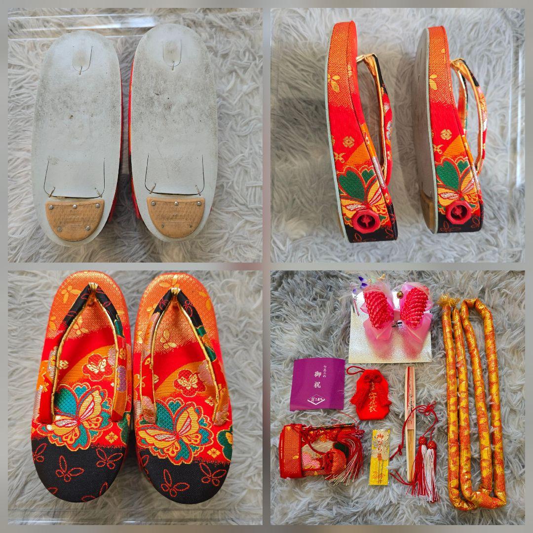 七五三 7歳 お着物セット 着物 作り帯 長襦袢 帯締め 帯揚げ しごき 草履