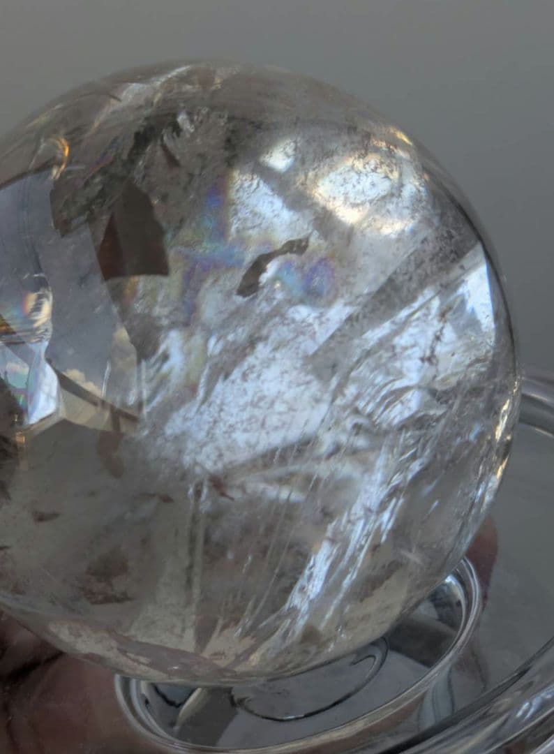 スフィア　ローズクォーツ　スモーキークリアクォーツ　丸玉　虹　アイリスクォーツ