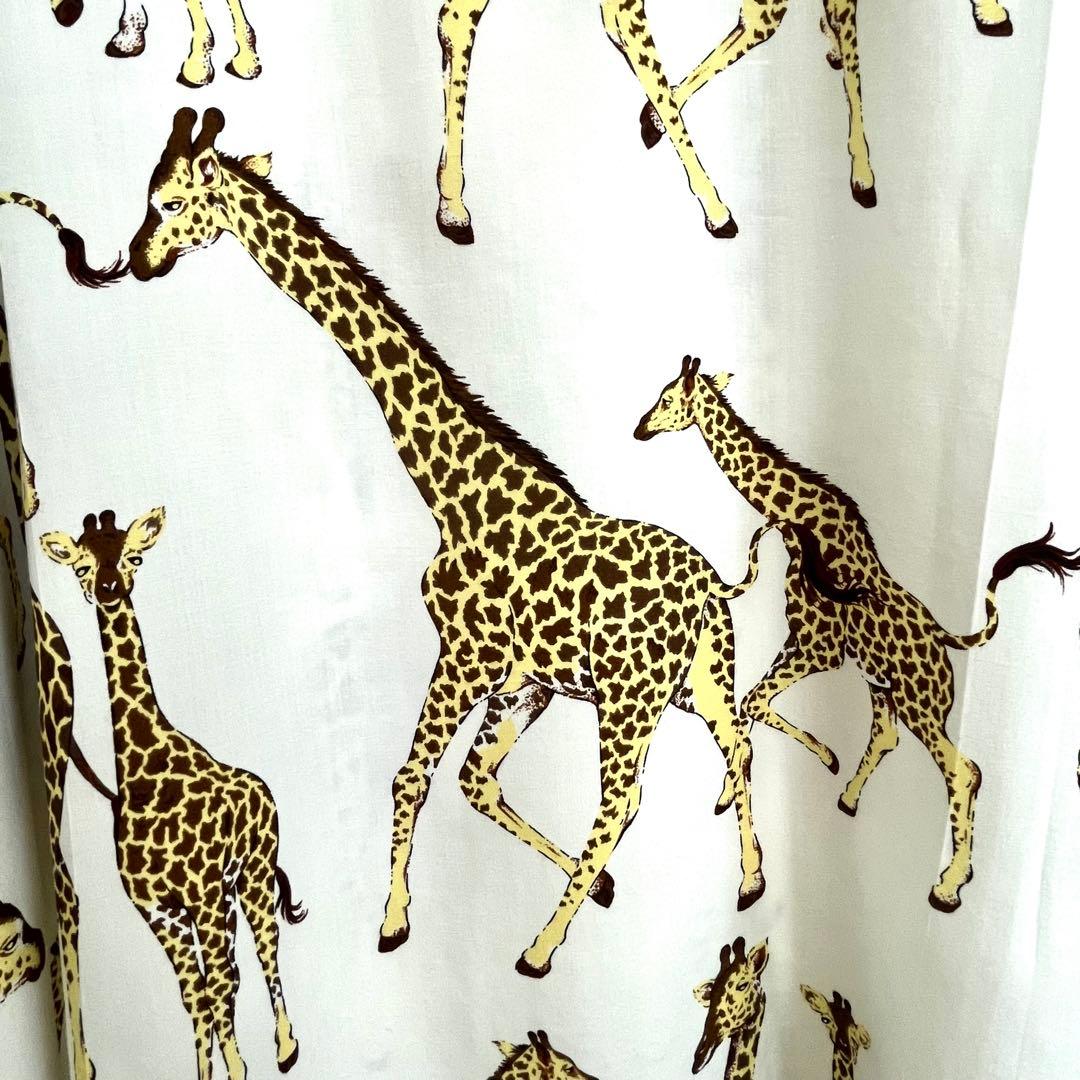 【 美品 】powder下迫秀樹◆レーヨン100%◆キリンプリント◆半袖ブラウス