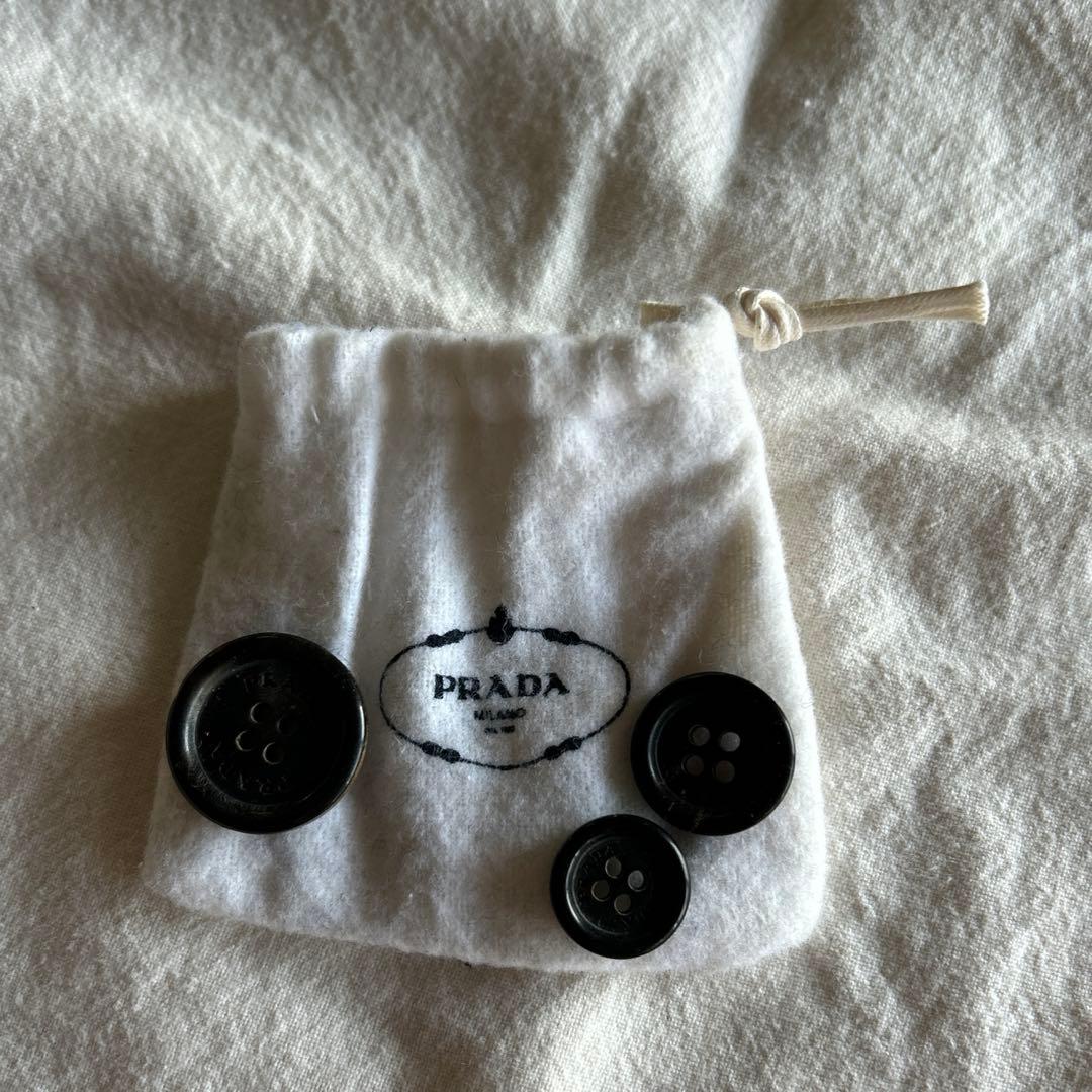 PRADA ブラック　ナイロン　ロングコート　ステンカラー　後ろ襟ロゴあり　42