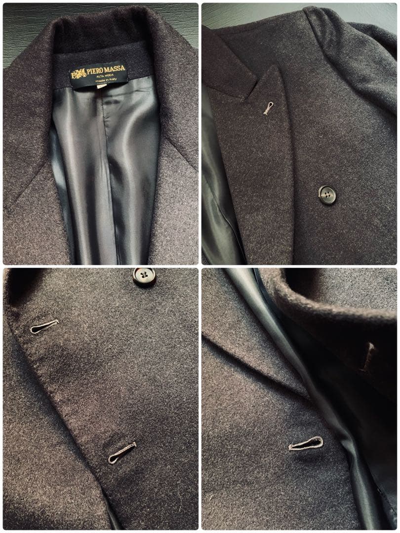 PIERO MASSA. ヴィンテージ　クラシックカシミアコート　伊製　茶