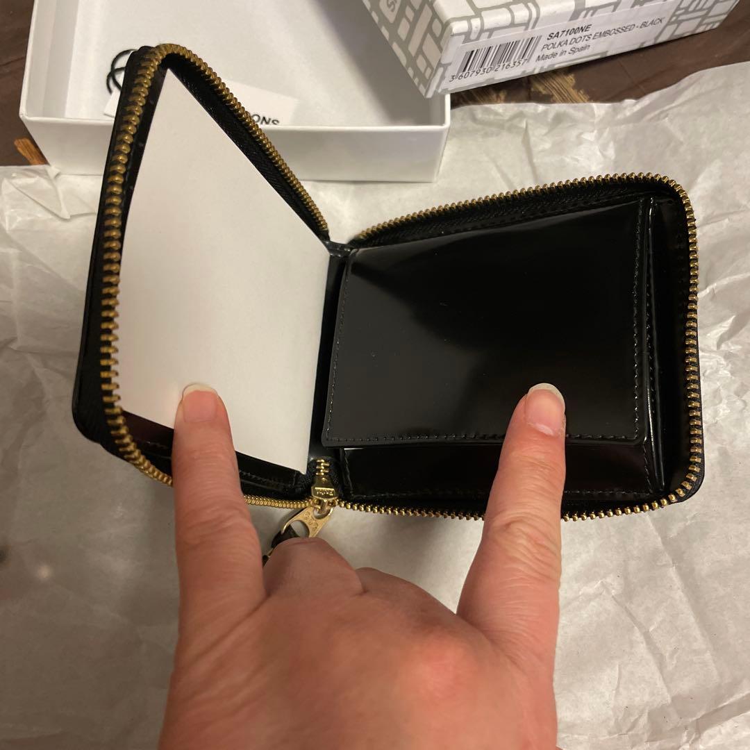 新品　コムデギャルソン　ユニセックス　二つ折り　ポルカ　ドット　SA7100NE