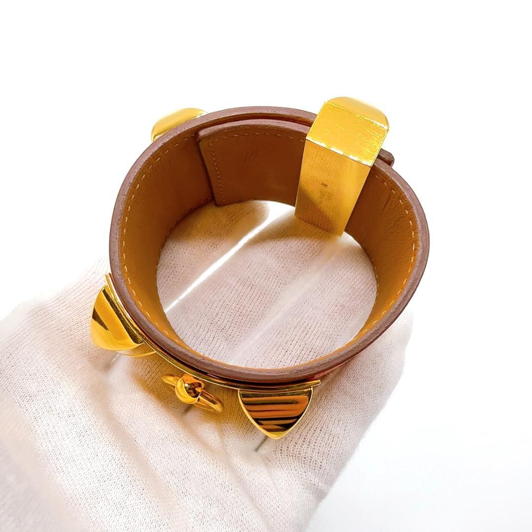 ◇エルメス◇コリエドシアン/ブレスレット/GP×革/ブラスレ/ゴールド/レッド