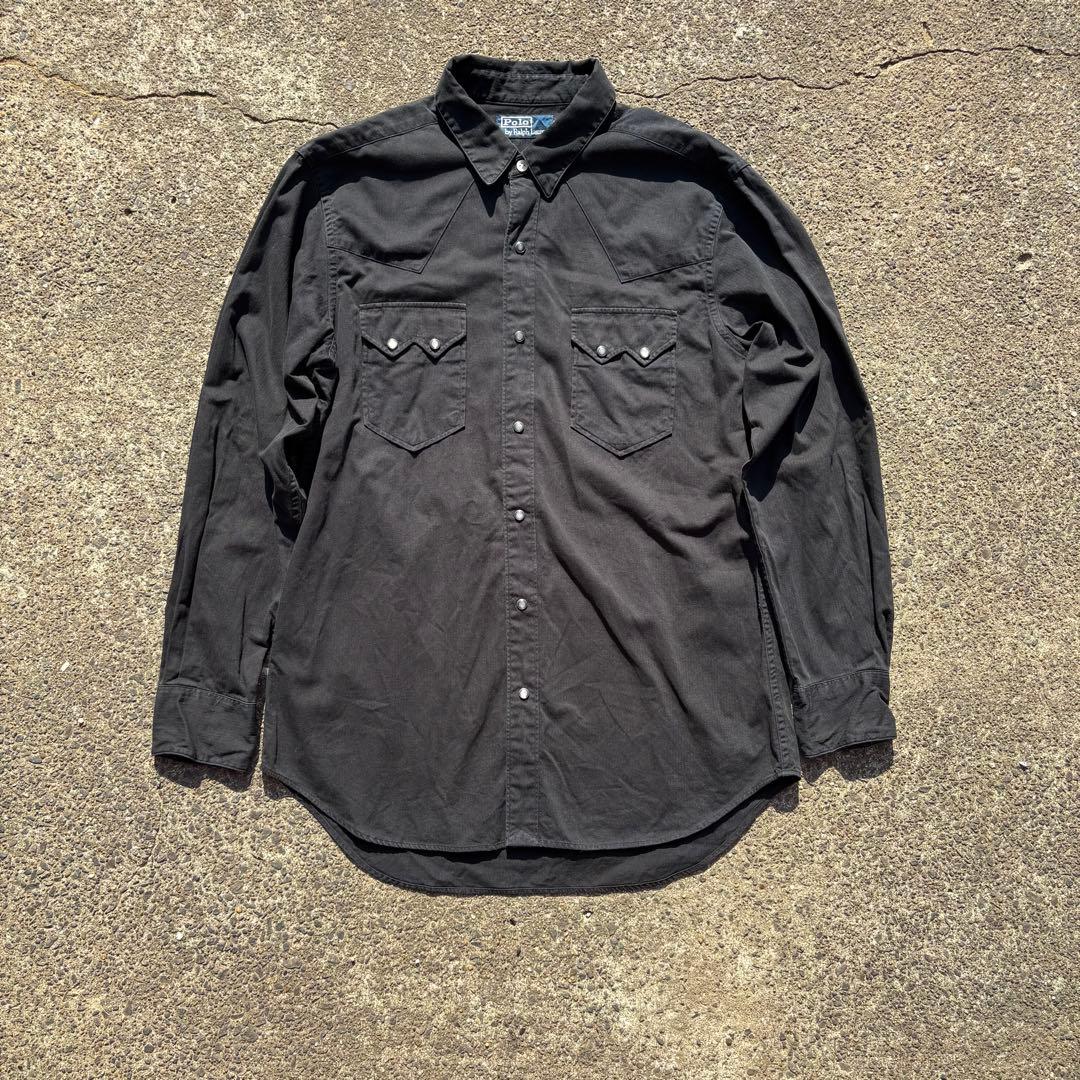 ラルフローレン　ウェスタンシャツ　ブラック　90s