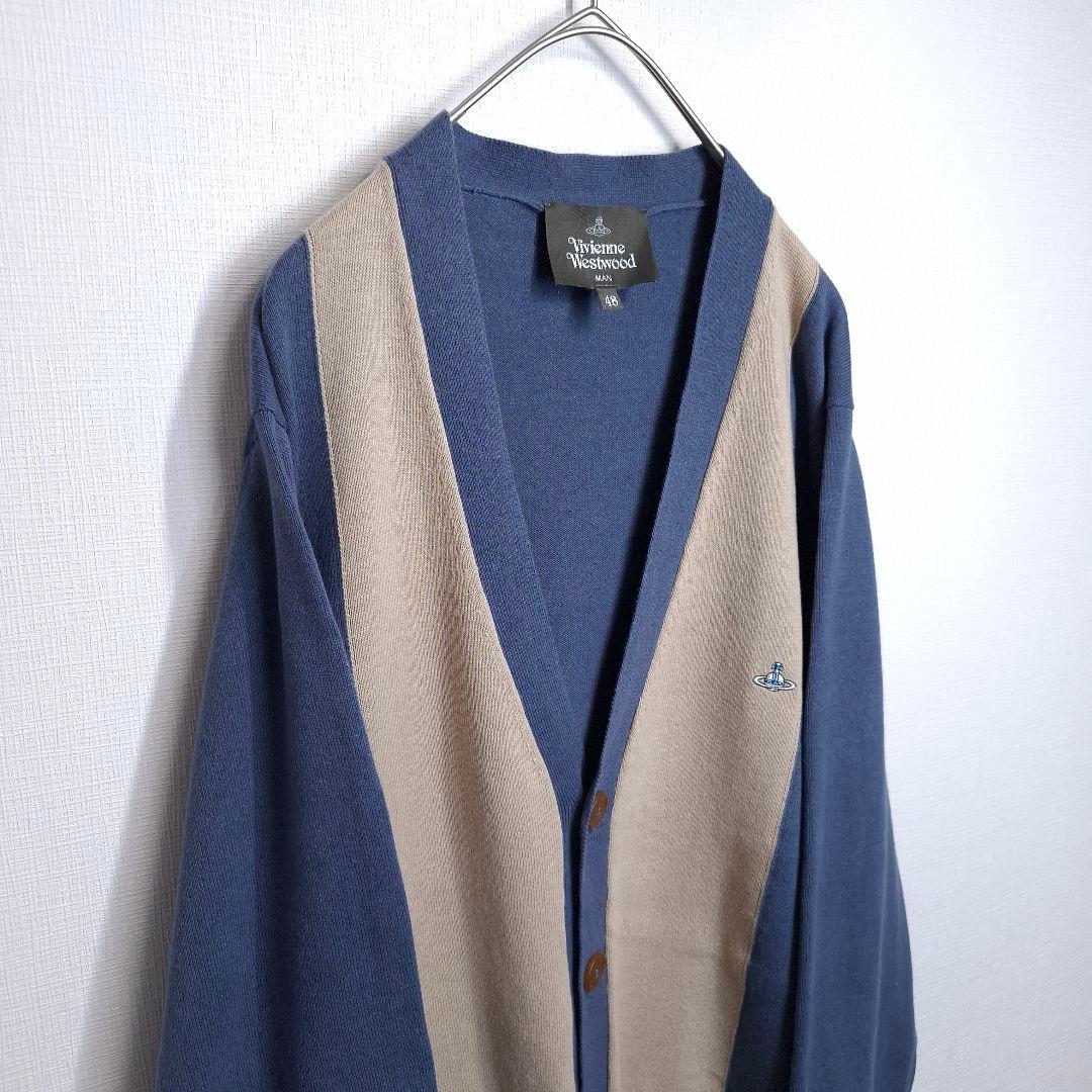 【人気】Vivienne Westwood MAN カーディガン オーブ 紺 L