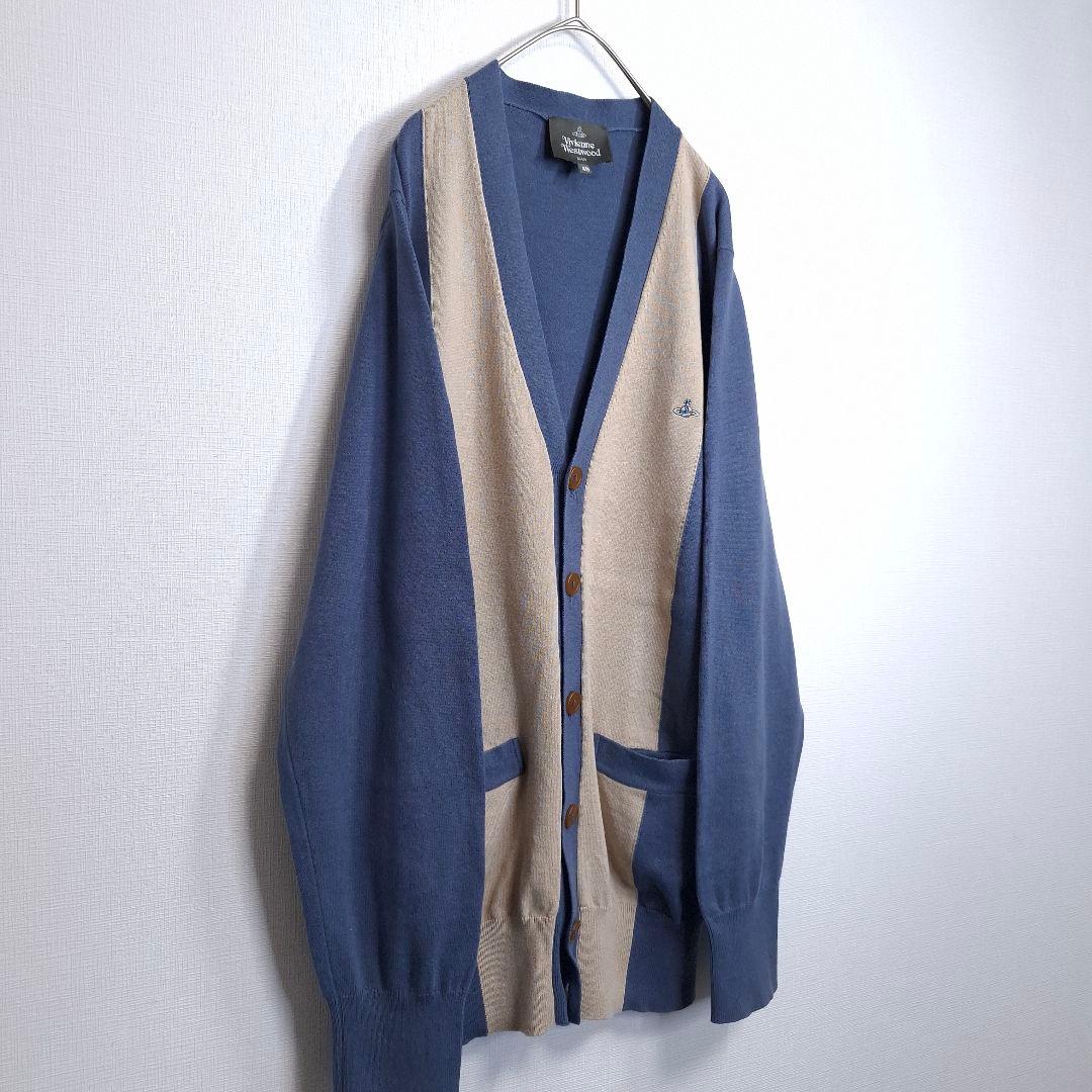 【人気】Vivienne Westwood MAN カーディガン オーブ 紺 L