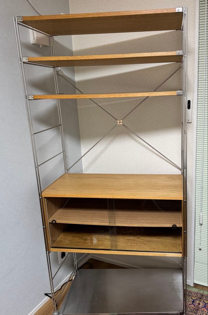 無印良品 ステンレスユニット オーク材棚　カップボードセット