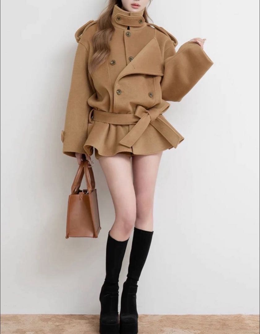 Darichダーリッチ　ドロップショルダージャケットコート　CAM キャメル