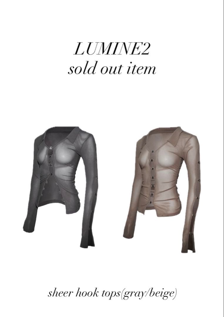 theredthread sheer hook tops グレー
