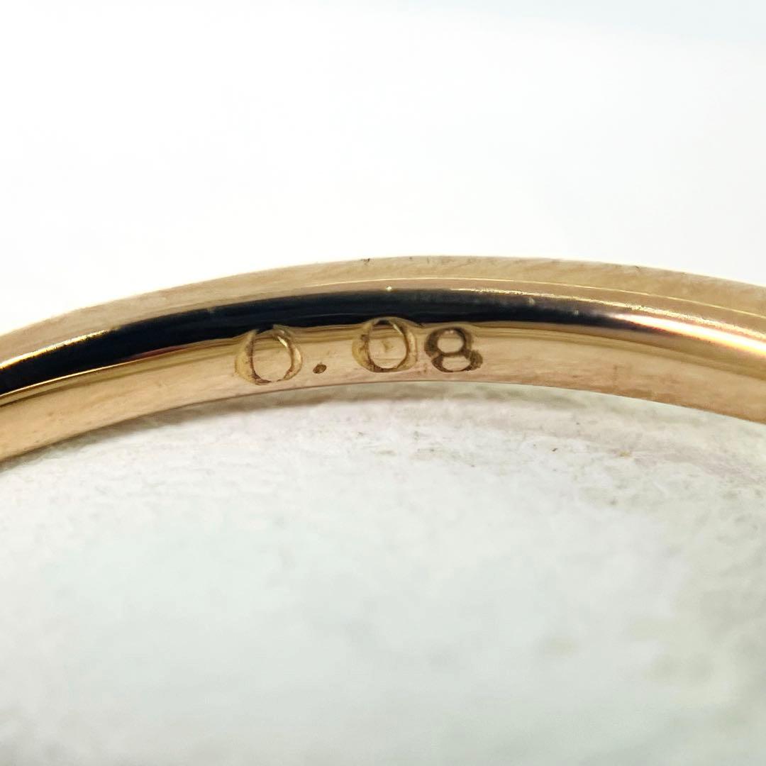 K18YG ハートモチーフ ダイヤモンドリング D:0.08ct